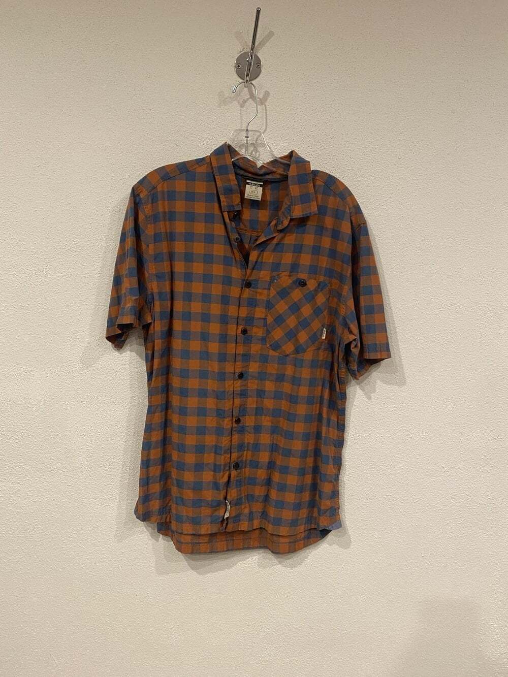Rab Shirt Mens Large Multicolor Plaid Short Sleeve Button Front Outdoor Casual